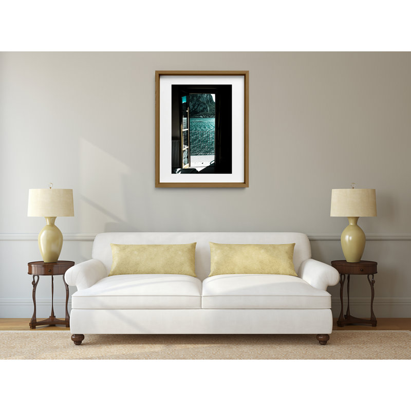 Terrazza Del Lago Print by Joseph Regan, 26" H x 22" W x 0.75" D, Walnut