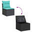  9 Piece Patio Sofa Set With Cushions Black Poly Rattan