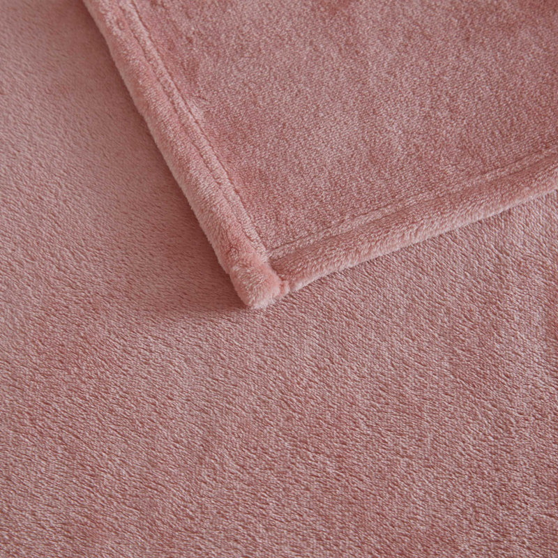 Couverture réversible unie Martha Stewart Bedford, Très grand lit, Rose