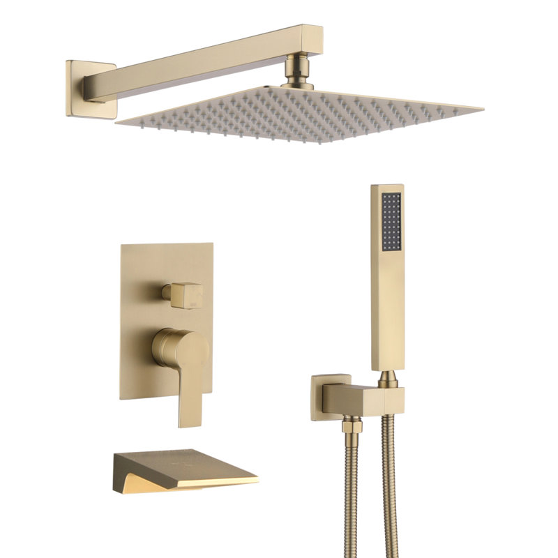 10Inch Wall Mounted Rainfall Shower Head System Shower Faucet