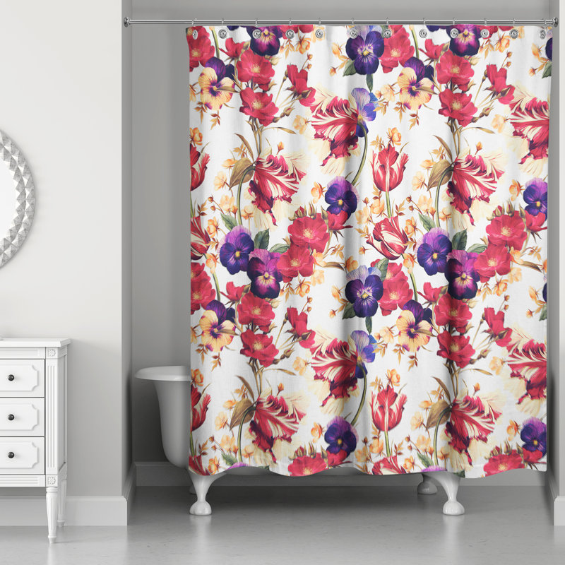 Rideau de douche à imprimé floral Rieth