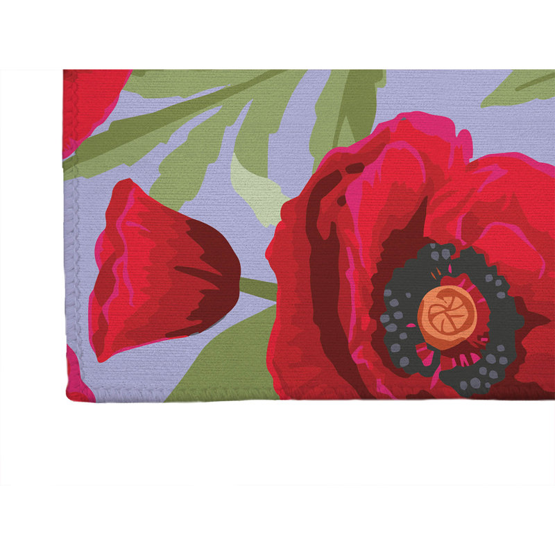 Poppie Soft Step Outdoor Area Rug, Runner 8' x 2'6", Periwinkle