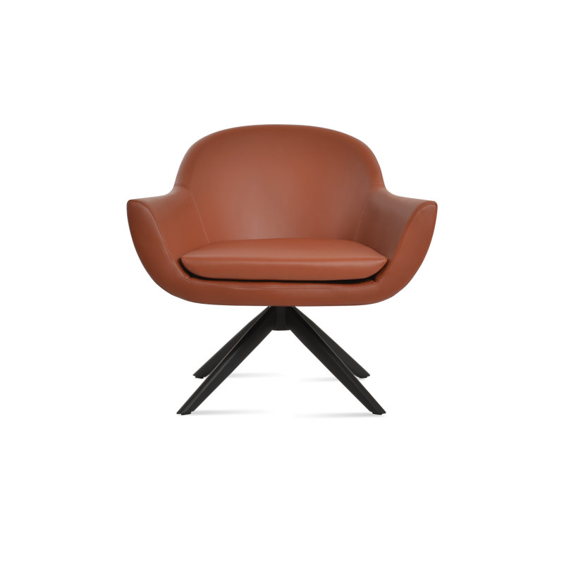 Madison Swivel Armchair, Black, Cinnamon Faux Leather
