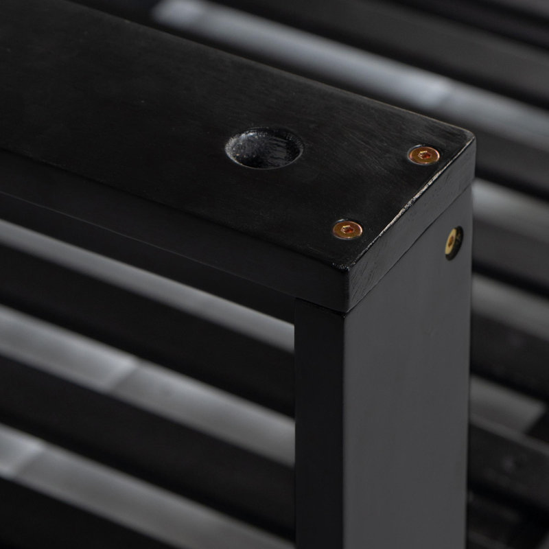 Banc de jardin avec 4 cordons, Noir