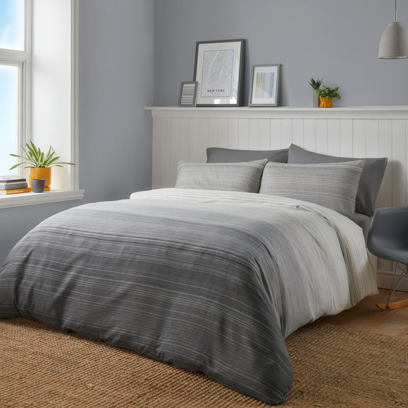 Fairhaven Duvet Cover Set, Double - 2 Standard Pillowcase, Charcoal