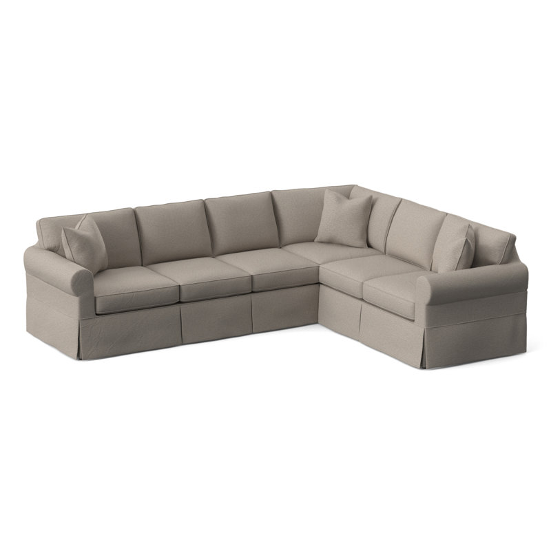 Bedford Upholstered Sectional, Beige Performance Fabric; 0851-73, Right Hand Facing