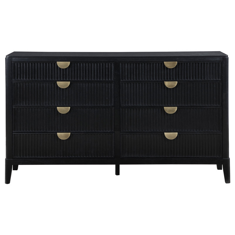Commode noire à 8 tiroirs