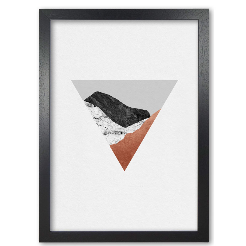 Copper Geometric II - Print, 30 cm H x 21 cm W x 5 cm D, Black Grain Frame