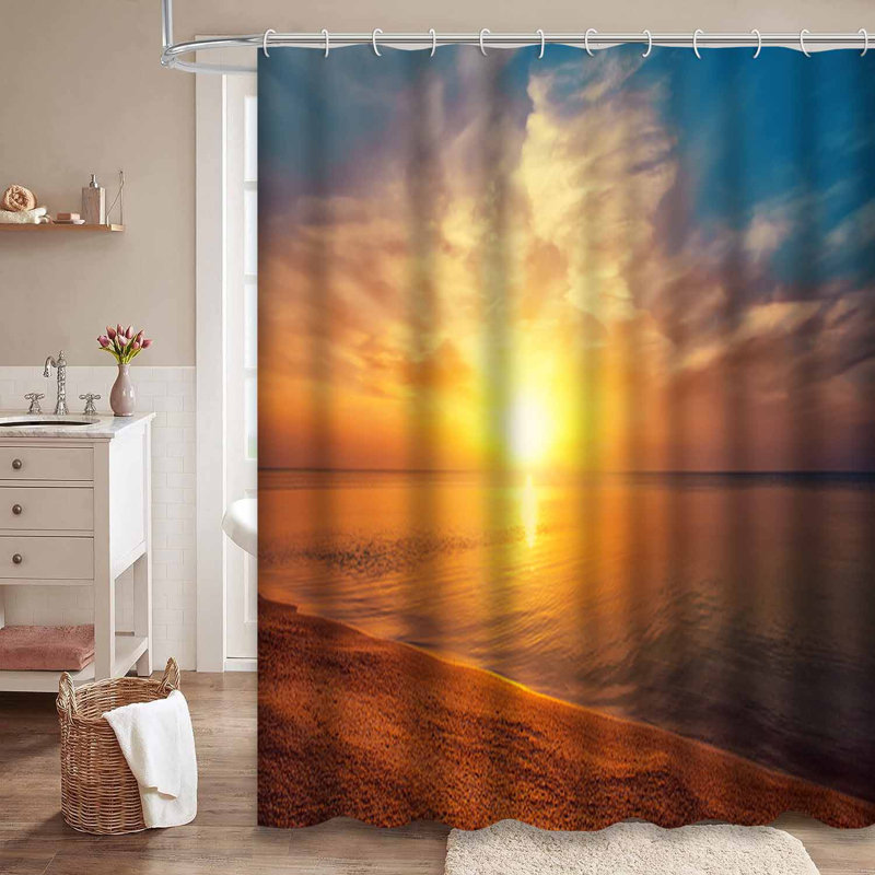 Morning Sunrise Sea Ocean Sunset Beach Beautiful Beauty Blue Calm avec 12 crochets, L 72 po x l 84 po