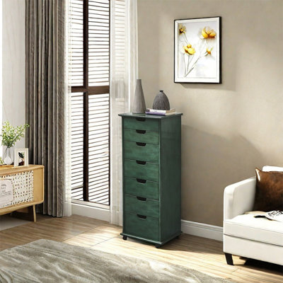 Large 7-Drawer Cabinet with Rotating Wheels