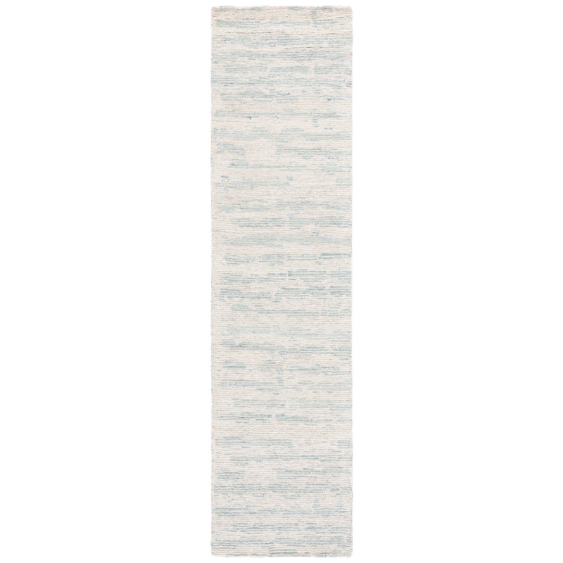 Notasulga Ebony Hand Tufted Wool/Cotton Abstract Rug in Gray, Runner 2'3" x 9'