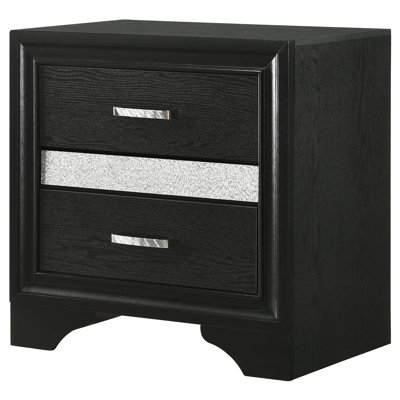 SantaAna 3-drawer Nightstand Bedside Table Black