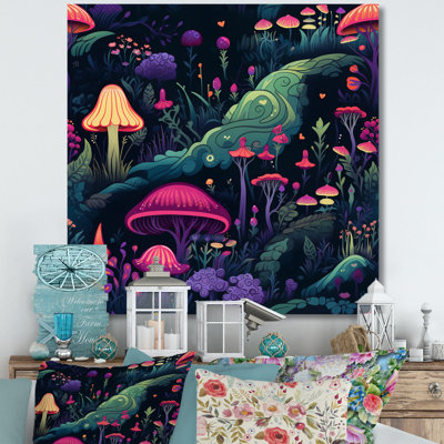 Magical Mushroom Enchanted Forest I sur impression sur toile