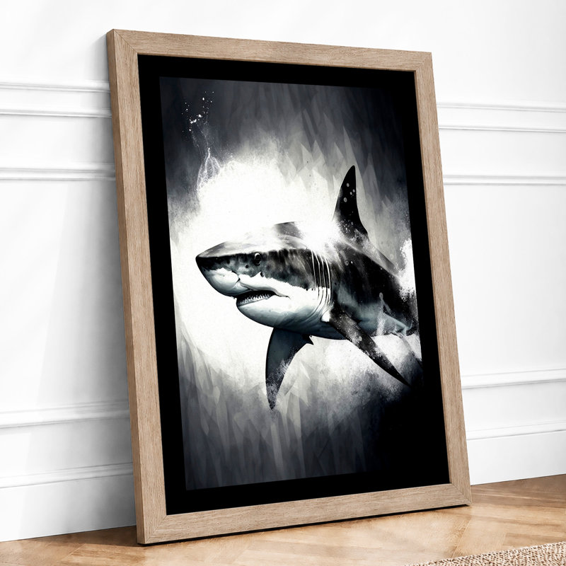 Storm Shark Modern 1 Piece Single Picture Frame Wall Art, A4 - 29.7 x 21.0 cm, Oak