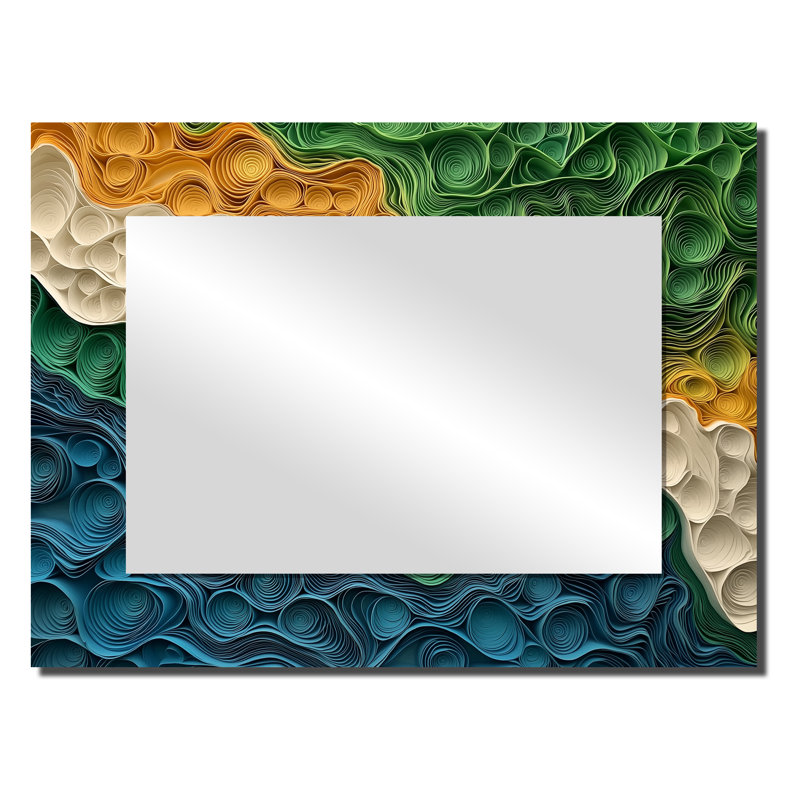 Biomorphism Earth Ephemeral Pathway - Art mural miroir abstrait lyrique - imprimé sur métal, 24 po x 32 po