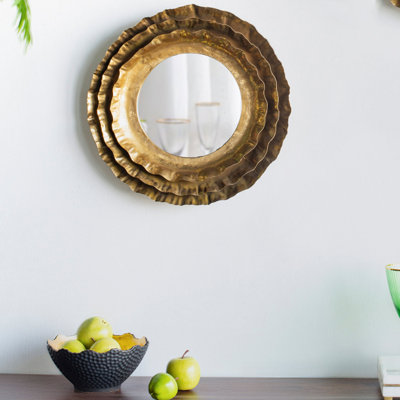 Reyshawn Metal Round Wall Mirror