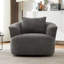 Fauteuil demi-tonneau pivotant rembourré avec coussin décoratif-200430919