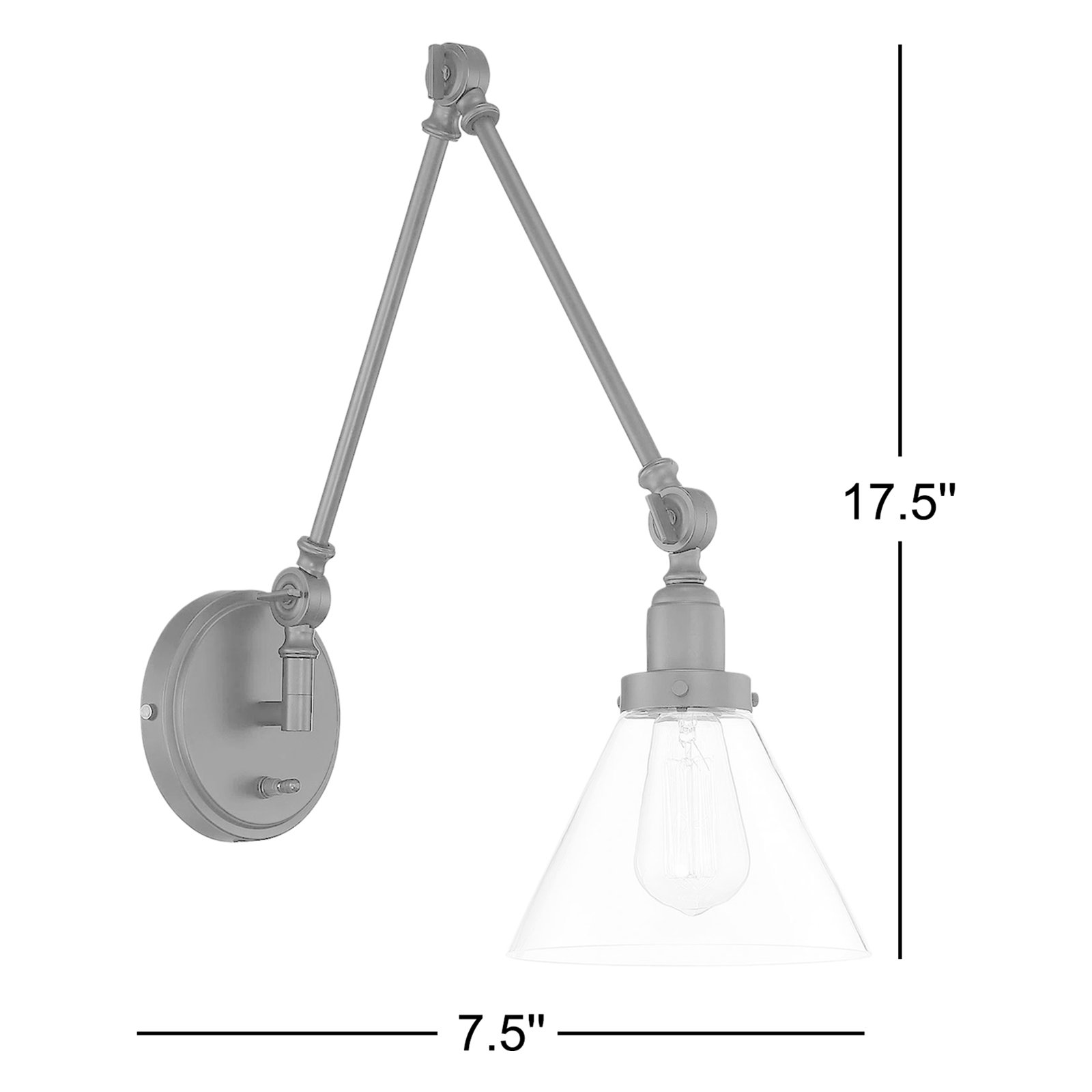 Catalina 1-Light Plug-in Swing Arm Wall Sconce, Matte Black