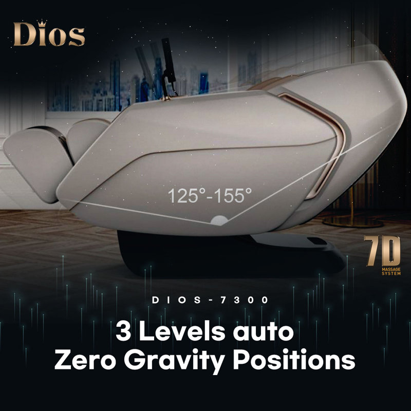 Fauteuil de massage Dios 7j Dual Core Air Roller Sl-rail avec veau 3D pétrissant Dios-7300 Noir