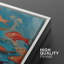 «Vibrant Orange Blue A School of Fish Nautical Ocean Modern Art Beachy Decor Chic Living Room» 3 pièces-100781374-100781372