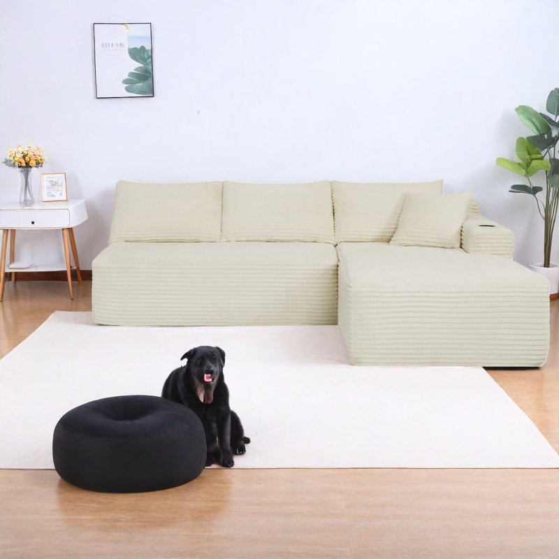 Compression Cloud Sectionals, 96 Inch Plush Modern Sofa For Home