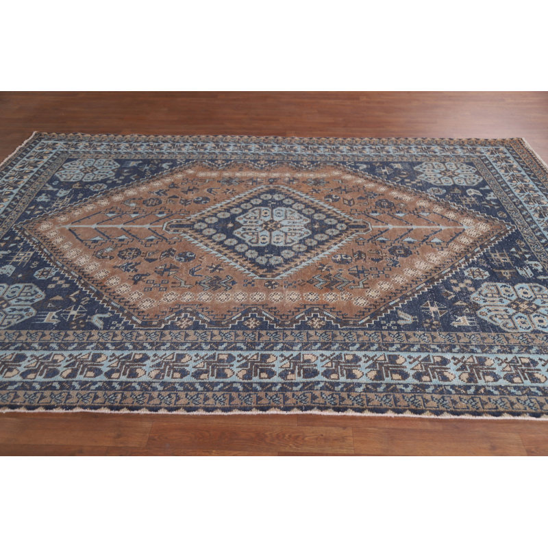 Tapis bleu marine et brun 7 x 10
