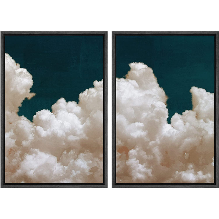 SIGNLEADER Framed Canvas Print Wall Art Set White Pastel Cloud Navy Blue  Sky Landscape Nature Wilderness Photography Modern Art Scenic Colourful For  Living Room, Bedroom, Office Piece on Wayfair Canada