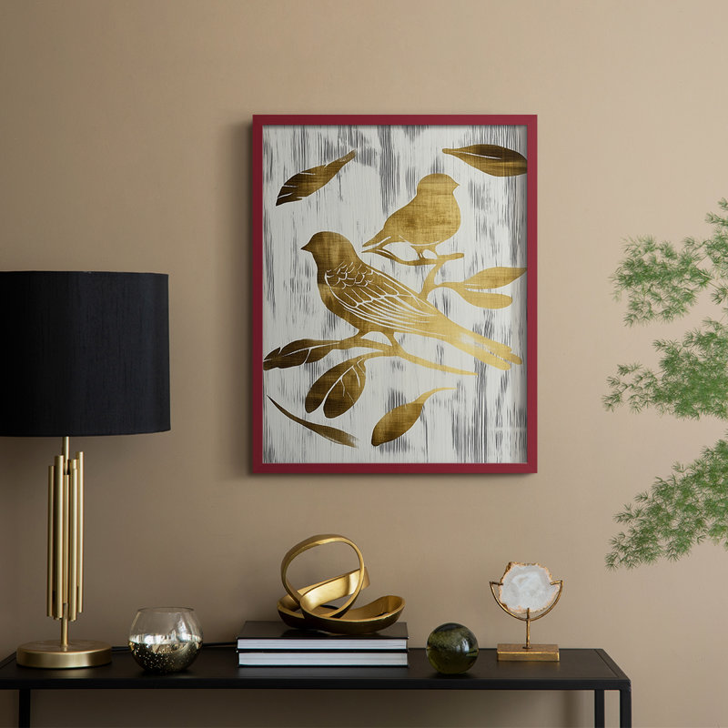 «Christmas Holiday Art LXVI», reproduction d'art encadrée - bois massif, H 11 po x l 9 po, Rouge