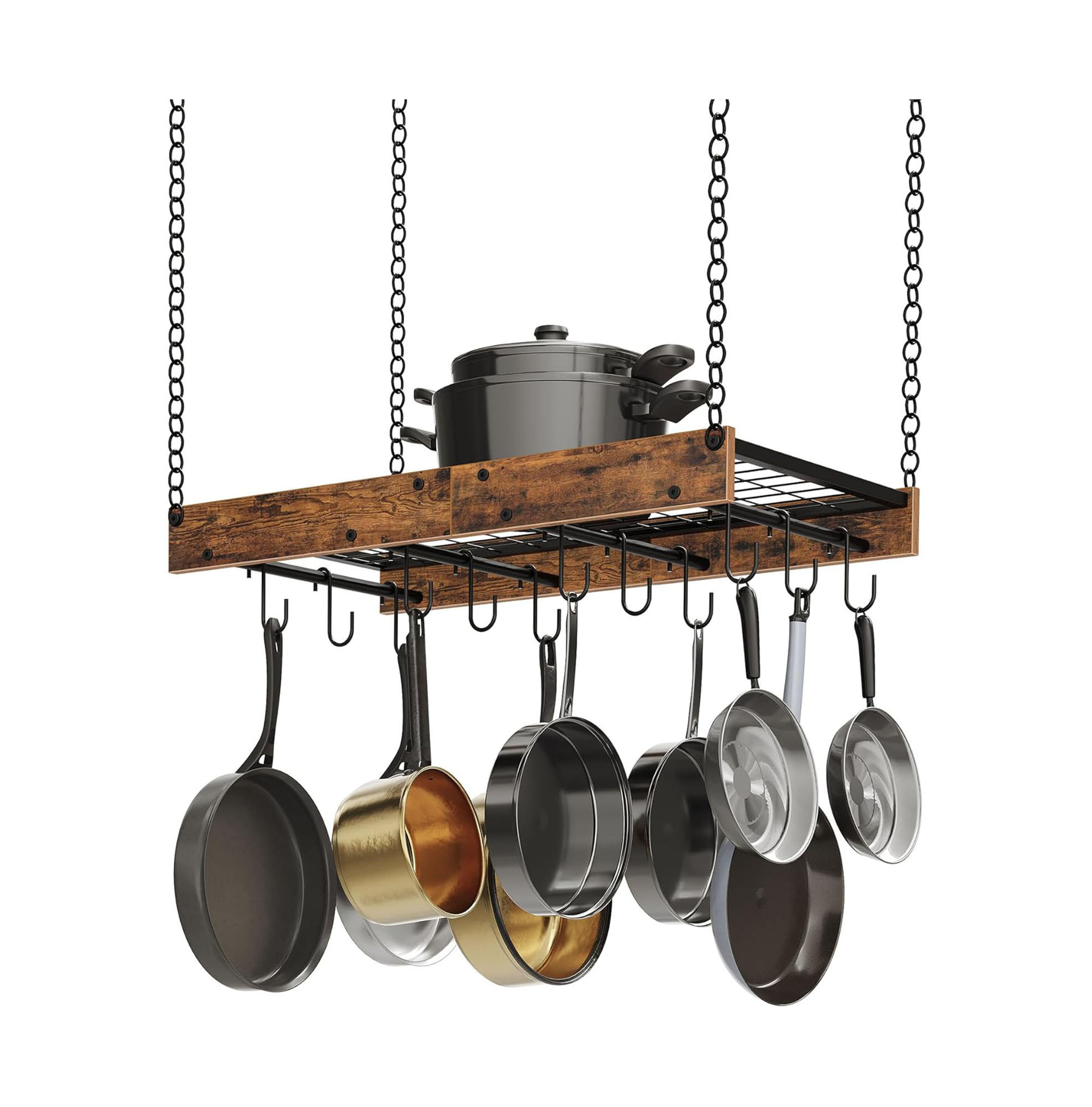 17 Stories Hanging Pot Rack, Vintage Pot Hangers For Kitchen, Ceiling ...
