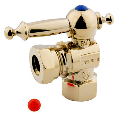 Kingston Brass Vintage 1/2-Inch FIP x 1/2 or 7/16-Inch Slip Joint Quarter-Turn Angle Stop Valve