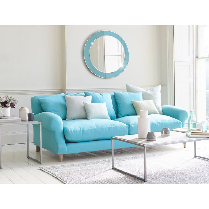 Jailyn Flat Wall Mirror, Light Blue