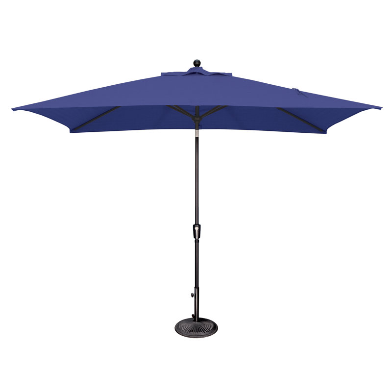 Parasol de marché rectangulaire 10 pi x 6,5 pi Launceston, Solefin bleu ciel, Noir