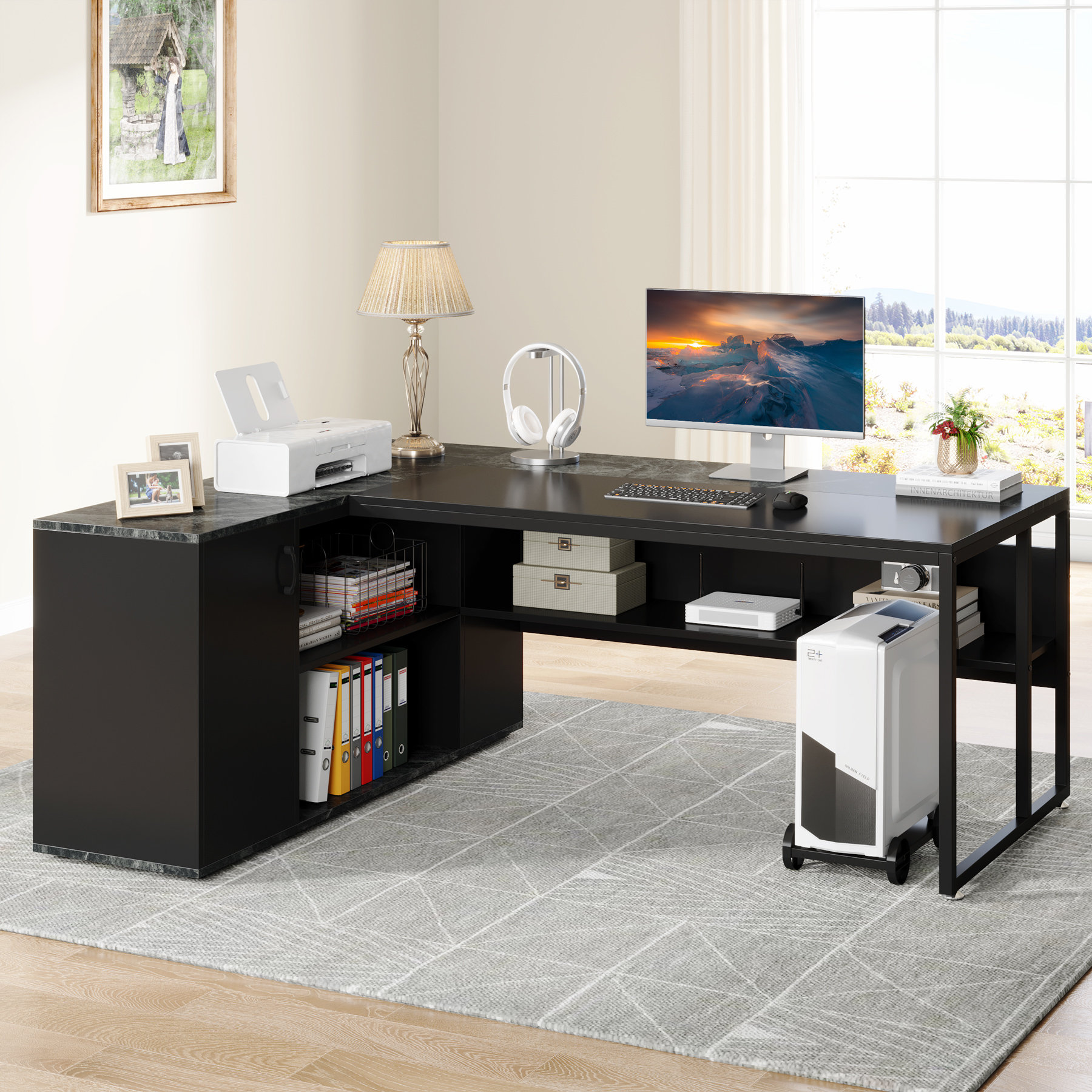 17 Stories L- Shape Executive Desk & Reviews | Wayfair