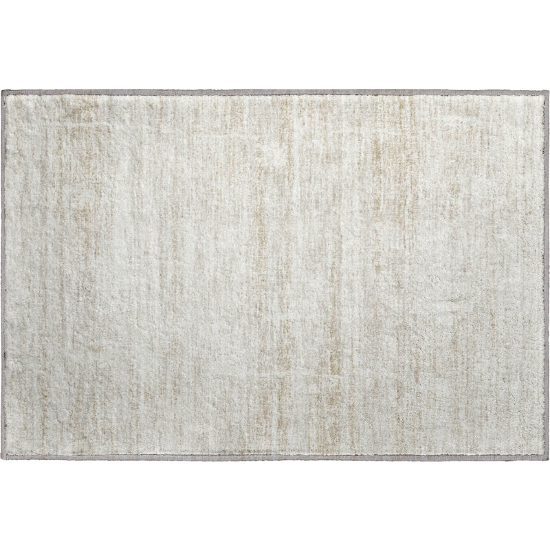 Tapis ivoire Premium lavable à la machine Gerardo, Rectangle 1 pi 8 po x 2 pi 6 po