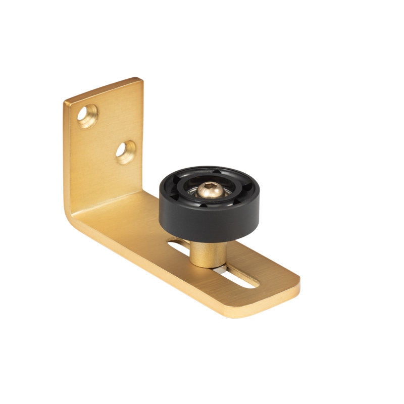 Barn Track Roller Guide, Wall Mounted, Satin Brass