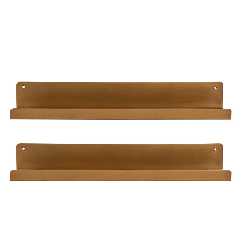 Tablette flottante en métal Tara, Doré, H 3,25 po x l 23,75 po x P 4,5 po