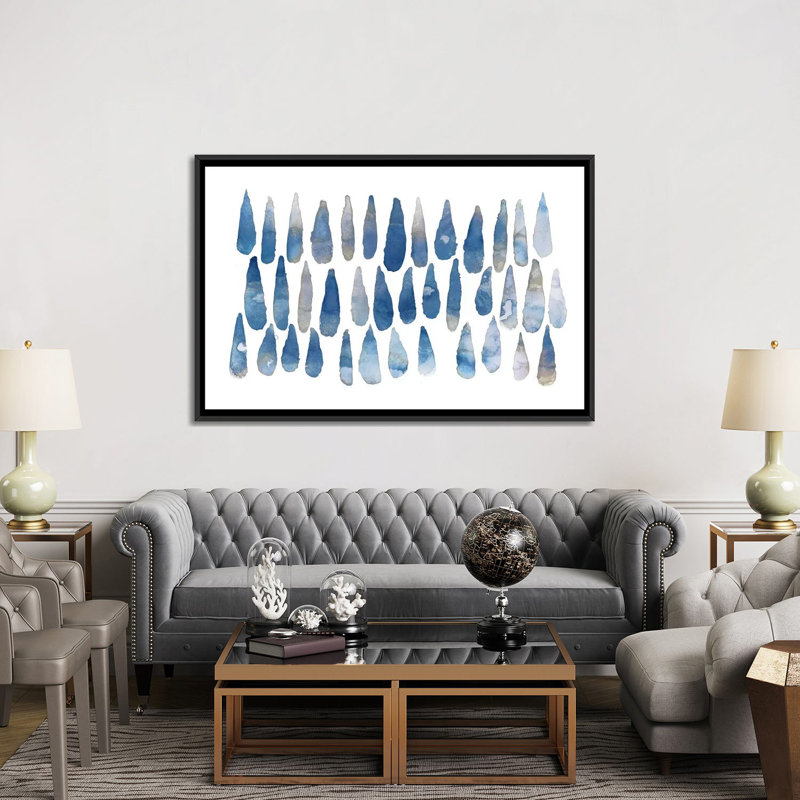 «Drops», reproduction sur toile, H 40 po x l 60 po x P 1,5 po, Toile avec cadre noir, Pas de tapis