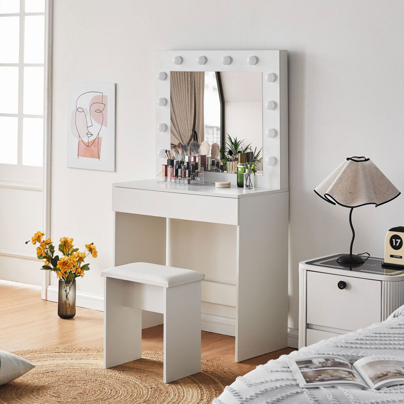 Dressing Table,80X40x140cm Vanity Makeup Set with Stool