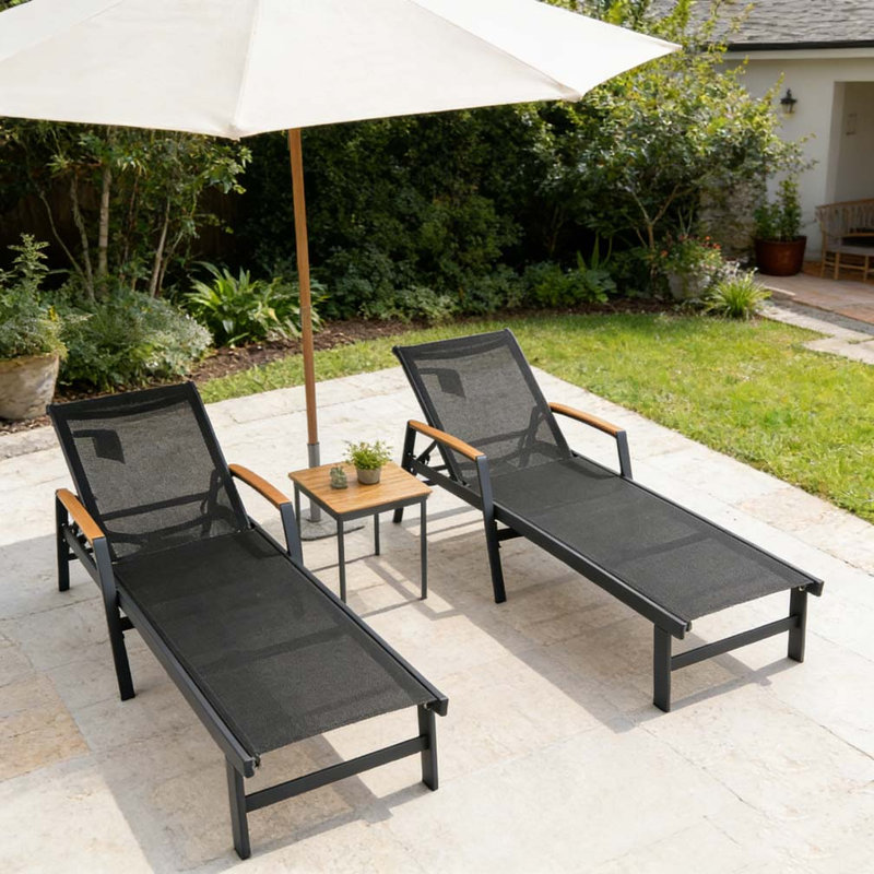 CHAISE LUNGE, 2, Noir