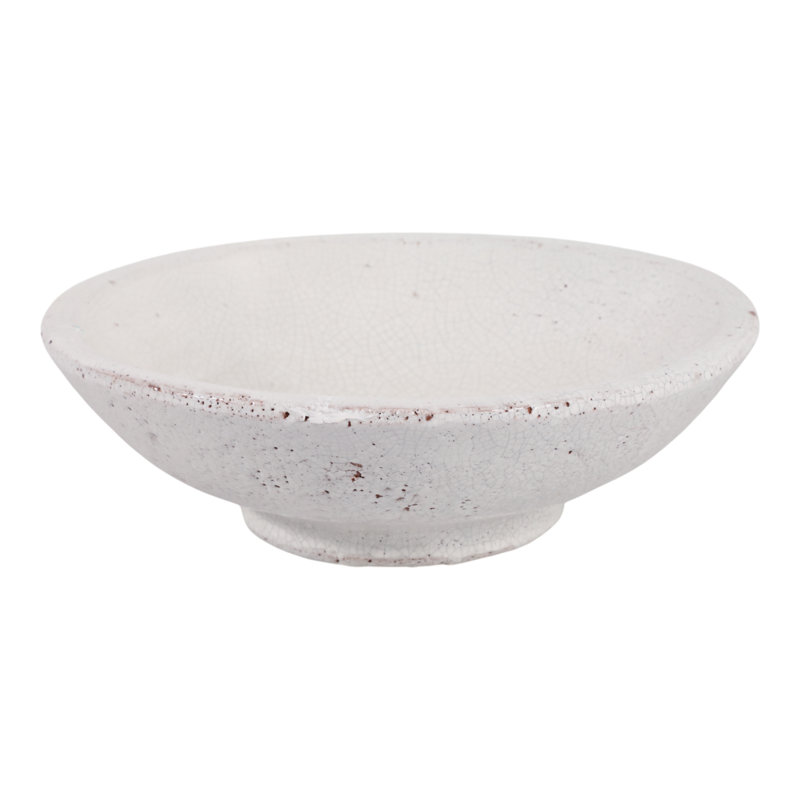 Versatile Handcrafted Decorative Bowl - Modern Accent Bowl For Home Decor Perfect For Table Arrangement Or Everyday Styling - 12", White