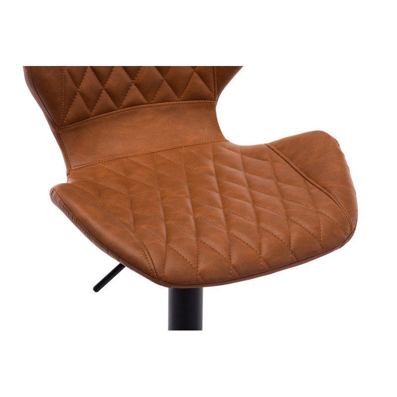 Enmond Swivel Adjustable Height Counter & Bar Stool with Metal Frame and Round Footrest, Faux Leather Counter Stool for Kitchen Island