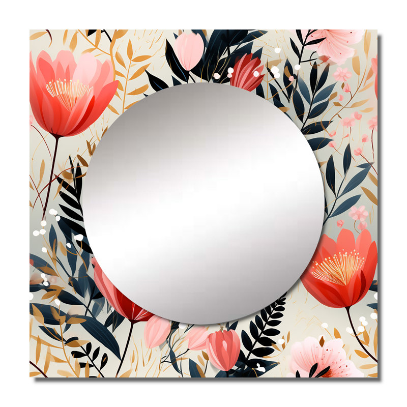 Wencke - Miroir mural décoratif bohémien et éclectique pour chambre à coucher, 29 po x 29 po