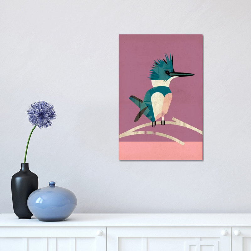 Kingfisher 1 Piece Wall Art on Canvas, 30.48 cm H x 45.72 cm W, Wrapped Canvas
