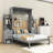 Joean Multi-Function Murphy Bed with Shelves, Drawers, and LED Lights-506089342-506089337