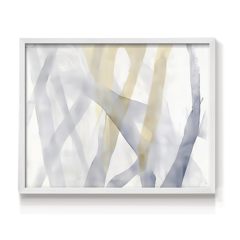 Abstrait, série XC, reproduction encadrée, H 16 po x l 20 po, Blanc