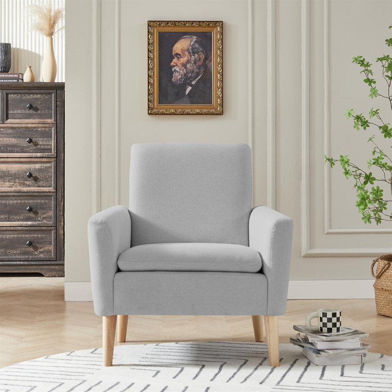 Fauteuil d'appoint Joevani 28,74, Lin clair 100% gris clair