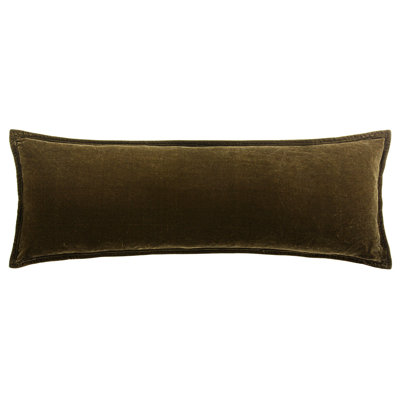 Stella Solid Faux Silk Crushed Velvet Romantic Western 14x42 inch Long Lumbar Pillow