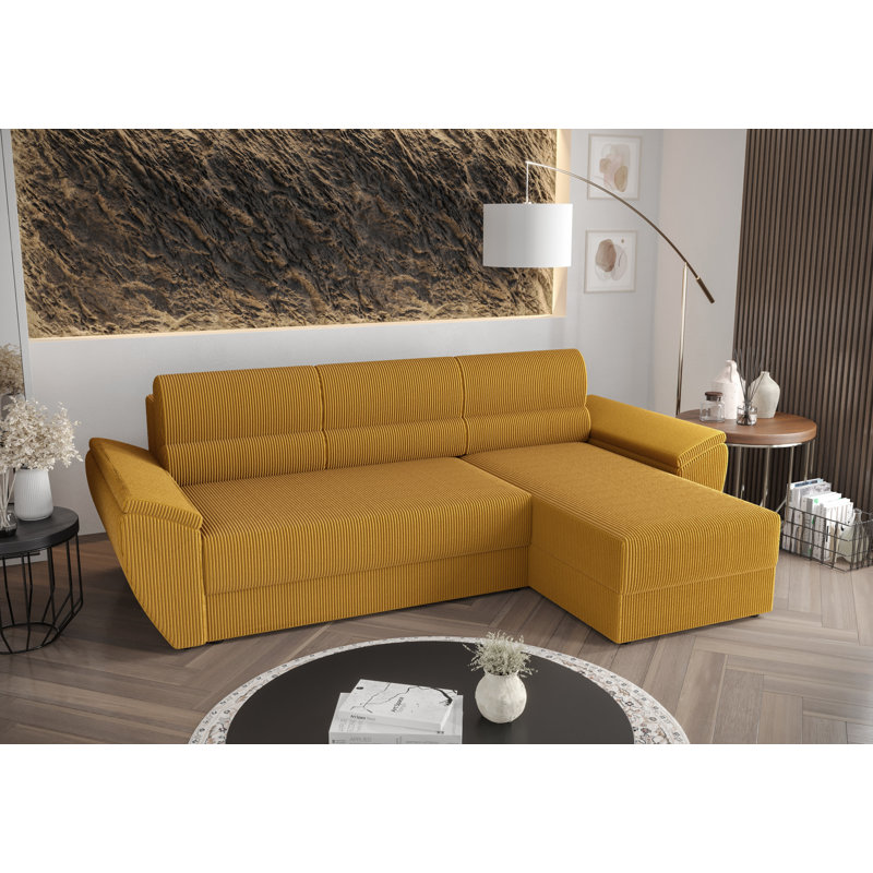 Sietske 3 Seater Corner Sofa , Right -sided, Yellow - Poso1
