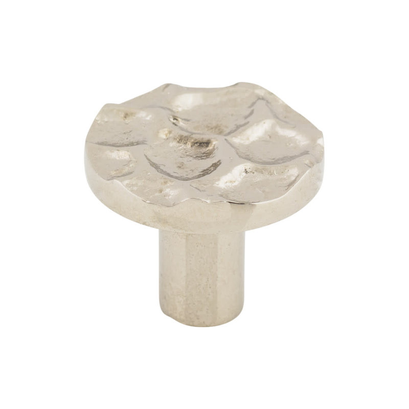 Cobblestone 1 1/8" Diameter Round Knob, Polished Nickel, 1 3/8" Knob Diameter