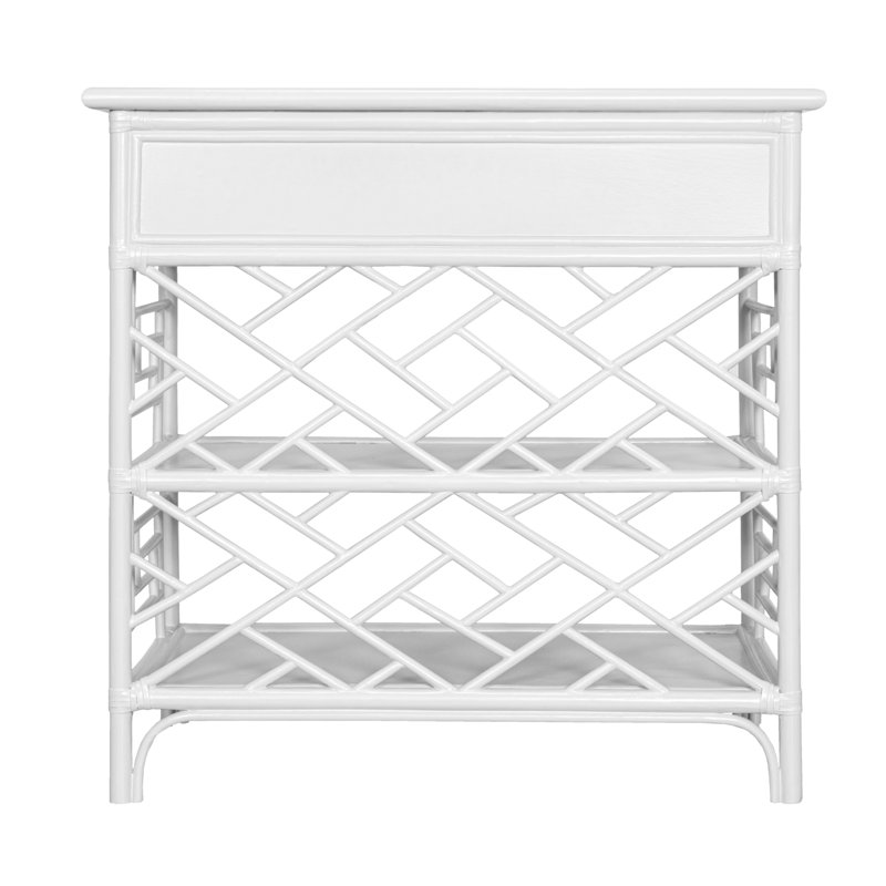Chippendale End Table, Bright White